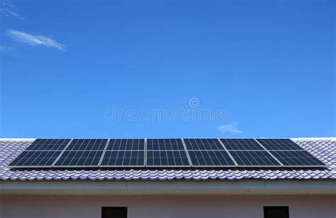 Newly Installed Solar Panels on Metal Roof a House without Electricity Stock Photo - Image of ...