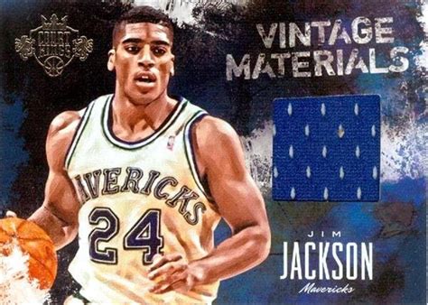 Jim Jackson player worn jersey patch basketball card (Dallas Mavericks) 2014 Panini Court Kings ...