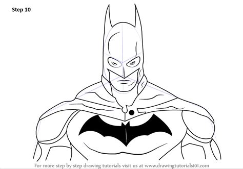 Learn How to Draw Batman Face (Batman) Step by Step : Drawing Tutorials