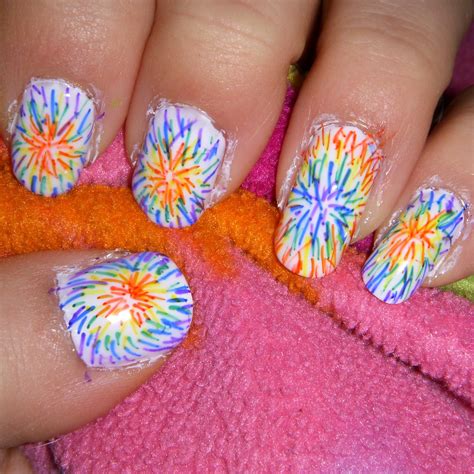 Quixii's Nails: 03/09/12 - Cheater Tie-dye Nails