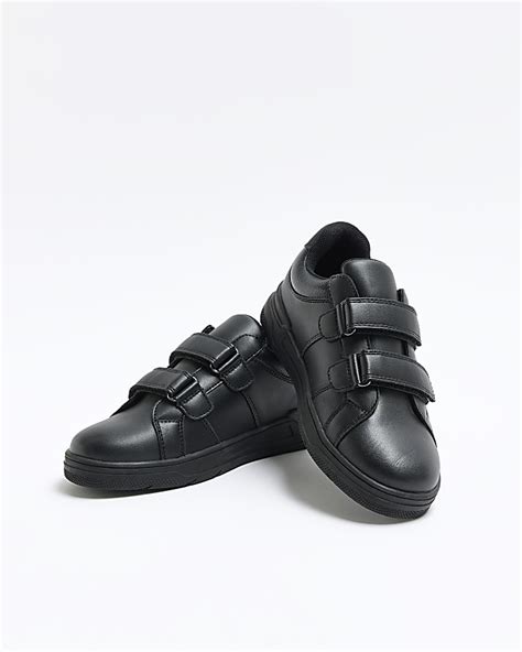 Boys black embossed velcro trainers | River Island