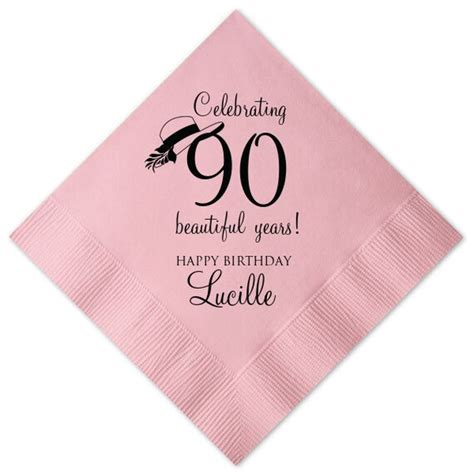 Personalized Birthday Napkins Women Ladies Girl 40th 50th 60th