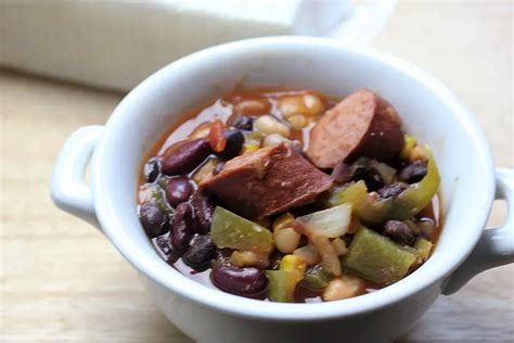 Slow Cooker Spicy Beans with Smoked Turkey Sausage - Cully's Kitchen