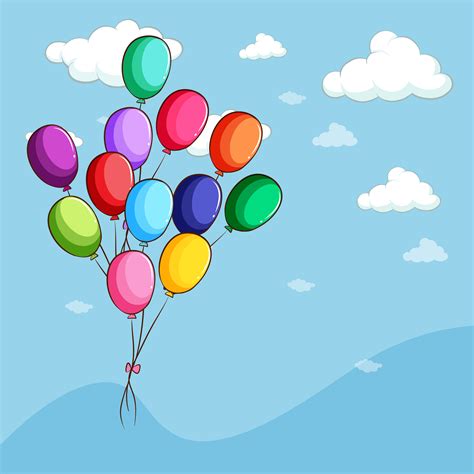 Colorful balloons floating in the sky 647973 Vector Art at Vecteezy