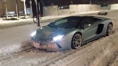 Lamborghini Aventadors Snow Drifting in Tokyo - GTspirit