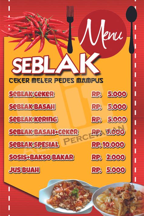 Contoh Desain Menu Seblak Gambar Spanduk | Images and Photos finder