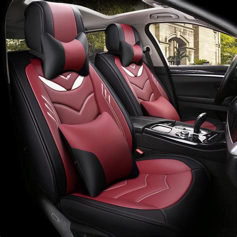 3D Car Seat Covers PU Leather New Design Side Airbag Compatible Car 5 Seat Cover Cushion with ...