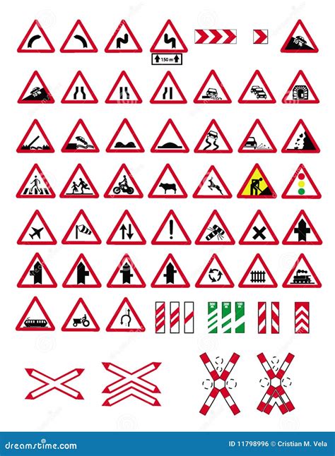 Traffic warning signs stock vector. Illustration of attention - 11798996