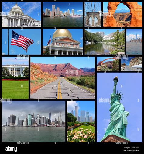 United states landmarks collage hi-res stock photography and images - Alamy