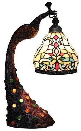 Peacock Stained Glass Table Lamp - Foter