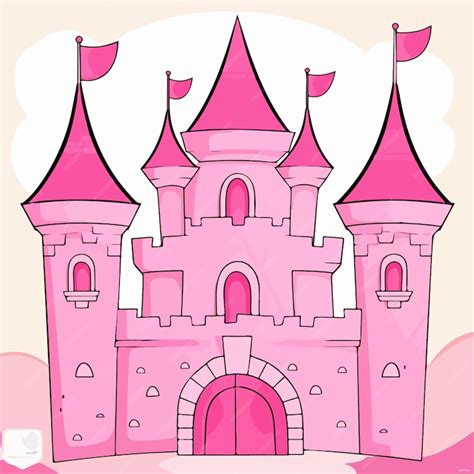 Premium Vector | Illustration of a pink castle in a vector