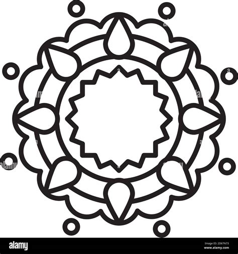 rangoli diwali diya icon over white background, line style, vector illustration Stock Vector ...