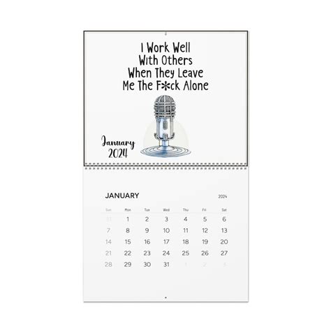 2024 Wall Calendar Funny Coworker Gift, Home Calendar Cuss Words Adult Humor Office Gift Funny ...