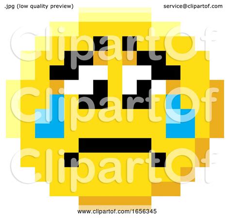 Emoticon Face Pixel Art 8 Bit Video Game Icon by AtStockIllustration #1656345