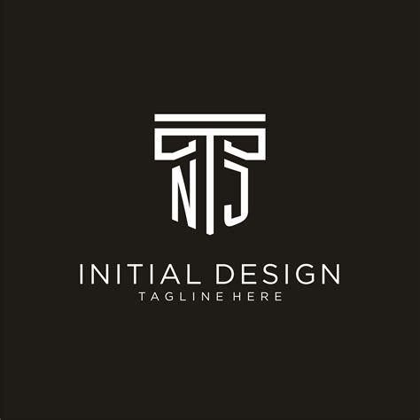 NJ initial logo with geometric pillar style design 27135075 Vector Art ...