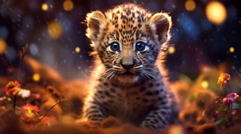 Premium Photo | Leopard Cub Black Panther Cub