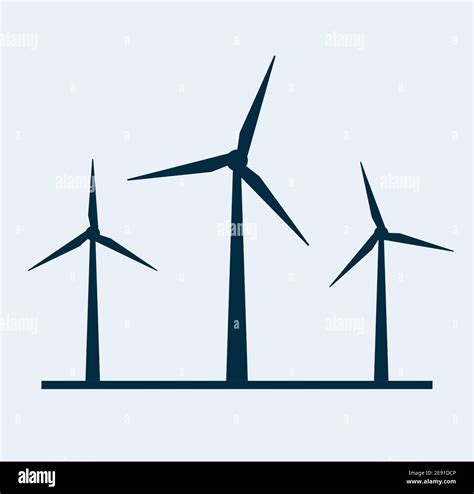 Wind vector turbine icon. Wind power energy turbine silhouette ...