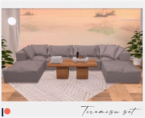 Tiramisu set🌺 | Living room sims 4, Sims 4 corner sofa, Sims 4 bedroom