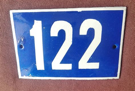 Vintage Enamel Sign Number 122 Door Street Authentic Porcelain | Etsy