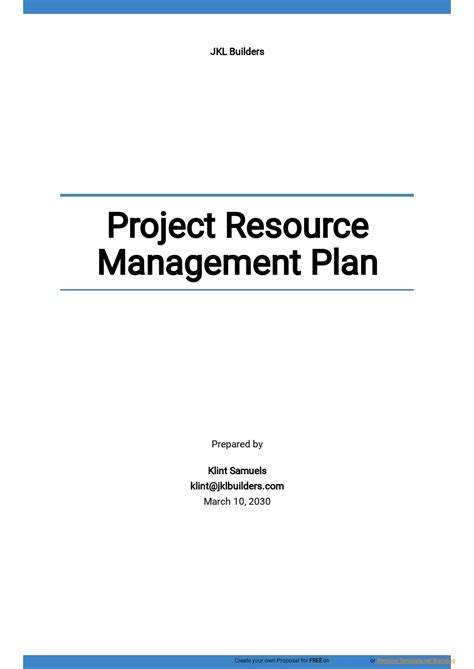 Project Resource Management Plan Template - Google Docs, Word, Apple ...