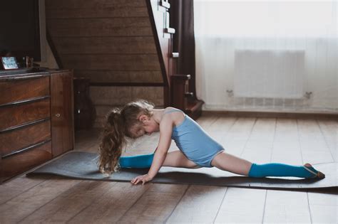 Girls Stretching For Gymnastics