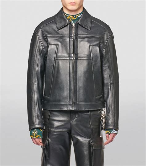 Mens Wooyoungmi black Leather Blouson Jacket | Harrods # {CountryCode}