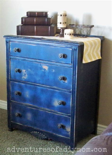 Distressed Blue Dresser - Adventures of a DIY Mom