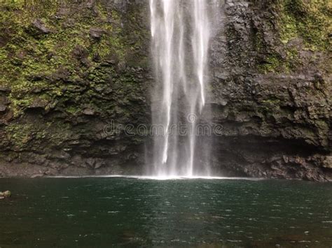 Hanakapiai Falls on Na Pali Coast on Kauai Island, Hawaii. Stock Image ...