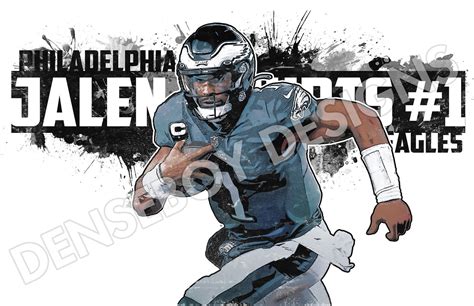 Jalen Hurts Philadelphia Eagles Poster Wall Art Printable - Etsy