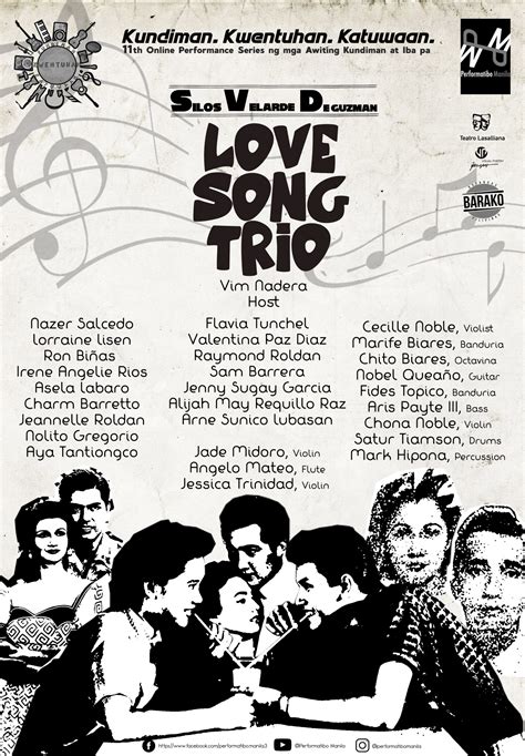 LOVE SONG TRIO: Revisit and Relive Filipino Classic Love Songs of Silos, Velarde, and De Guzman ...