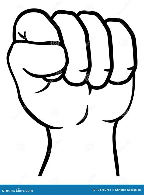 Fist Up Hand Punch Cartoon Icon Stock Vector - Illustration of mascot ...