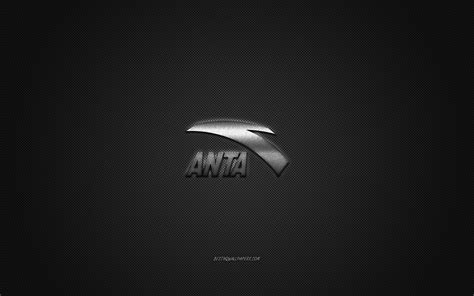 Download wallpapers Anta logo, metal emblem, apparel brand, black carbon texture, global apparel ...