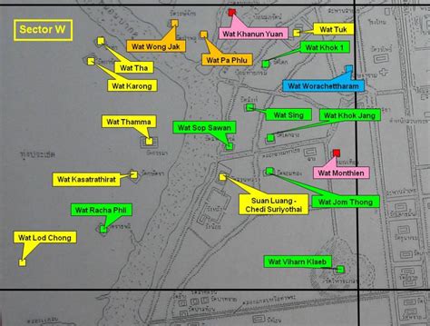 History of Ayutthaya - Temples & Ruins - Map Ayutthaya West