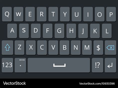 Smartphone keyboard mobile phone keypad Royalty Free Vector