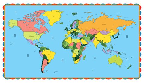 A4 World Map Printable Free - Printable Templates