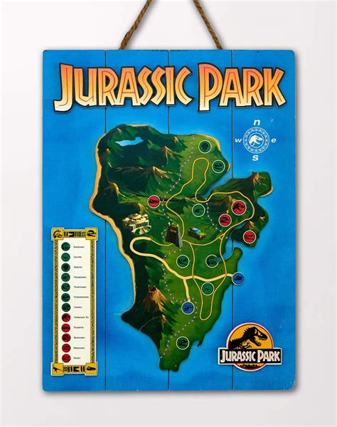 Doctor Collector DCJP16 Jurassic Park Isla Nublar Map WoodArts 3D Print ...