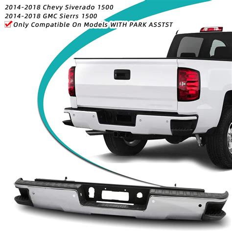 Buy Acmex Rear Bumper Compatible with 2014-2018 Chevy Silverado/GMC Sierra 1500 Chrome Rear Step ...