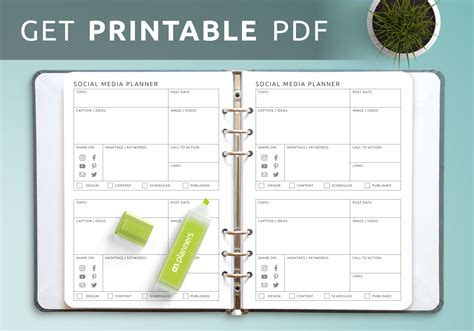 Download Printable Social Media Planner Template PDF