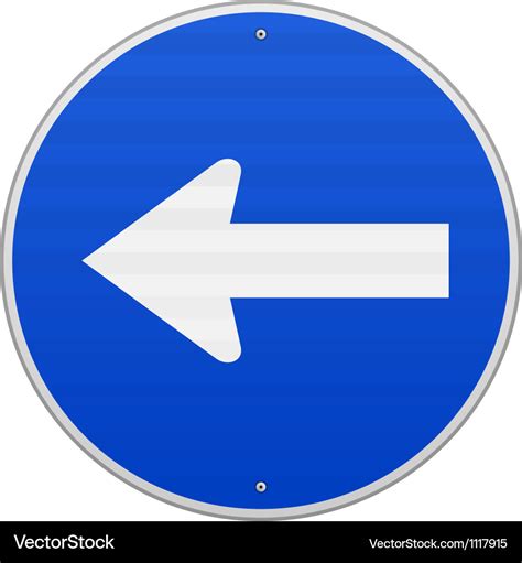 Blue sign with arrow left Royalty Free Vector Image