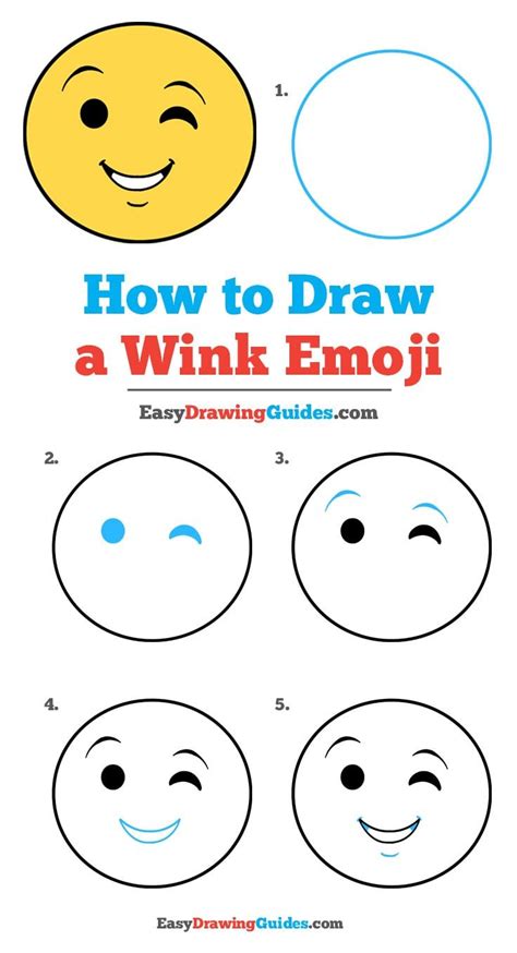 How to Draw a Wink Emoji - Really Easy Drawing Tutorial | Drawing ...