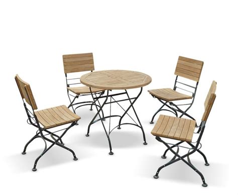 Bistro Round Table and 4 Chairs - Patio Outdoor Bistro Dining Set