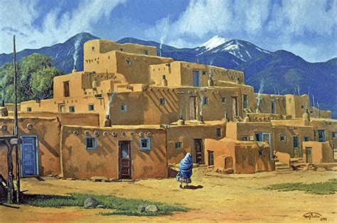 Taos Pueblo Painting by Randy Follis - Pixels