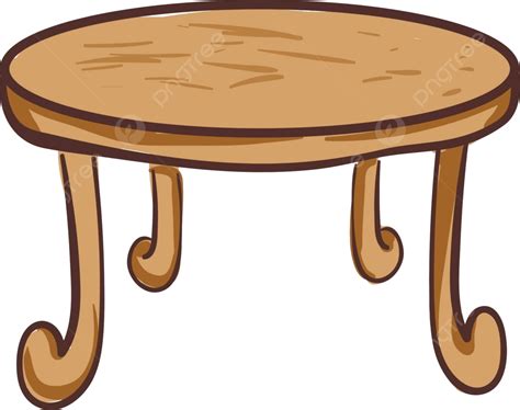Vector Or Color Illustration Of A Circular Wooden Dining Table Sketch ...