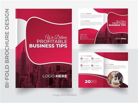Premium Vector | Minimalist bifold brochure design layout