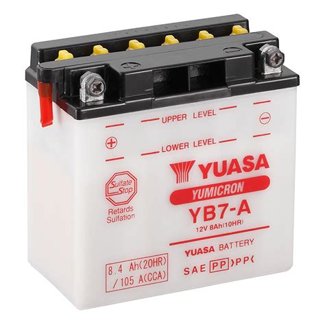 Yuasa YB7-A 12v Motorbike & Motorcycle Battery - www.batterycharged.co.uk