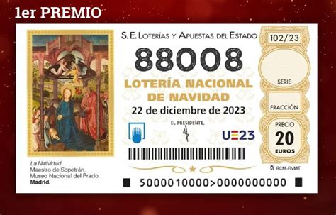 El Gordo de la Lotería de Navidad 2023, el 88008, deja 121,6 millones ...