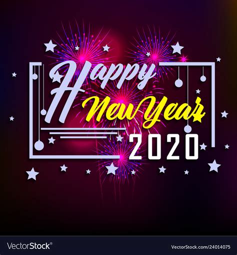 Happy new year 2020 background with fireworks Vector Image