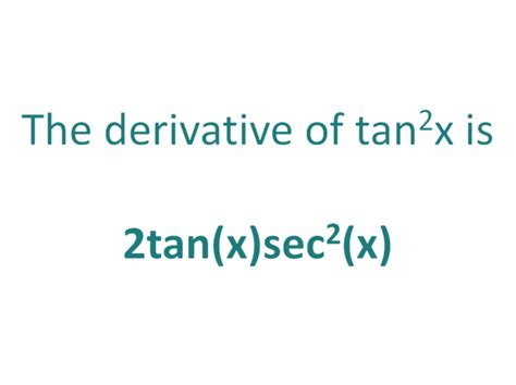 The Derivative of tan^2x - DerivativeIt