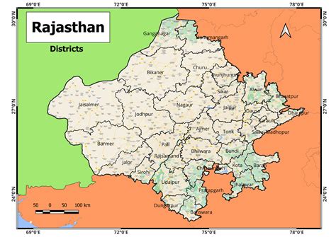 Rajasthan District Map free (Rajasthan Map Download) - Geographical Analysis