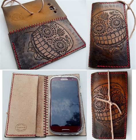 Custom Hand Tooled Leather Smartphone smart phone case. Made to fit any ...